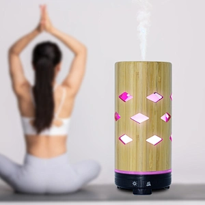 120ml Bamboo Material Essential Oil Diffuser Aroma Diffuser Ultrasonic Humidifier