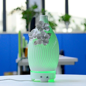 Ceramic Essential Oil Ultrasonic Fragrance Aromatherapy Diffuser 7 Color Led Light Aroma Diffuser