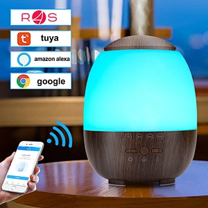 New design portable wifi control oil wood grain diffuser electric  household  humidifier