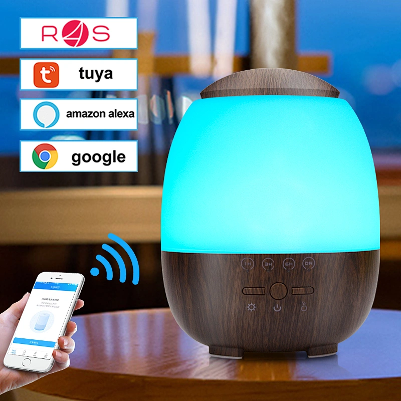 New design portable wifi control oil wood grain diffuser electric  household  humidifier