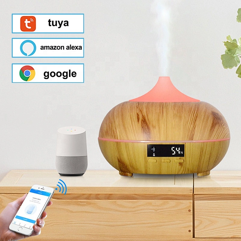 New Design Tuya Wifi  Temperature and Humidity Commercial aroma Ultrasonic Aroma Diffuser Essential Oil Diffuser With Clock