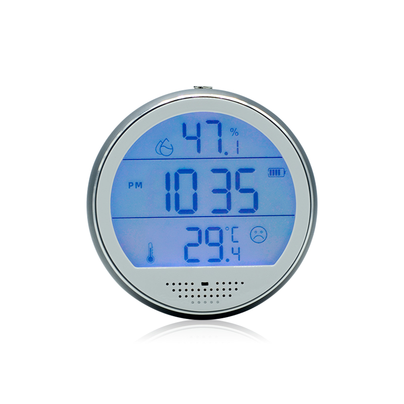 Round LCD Digital Clock Thermometer Humidity Hygrometer For Indoor Using