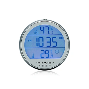 Round LCD Digital Clock Thermometer Humidity Hygrometer For Indoor Using