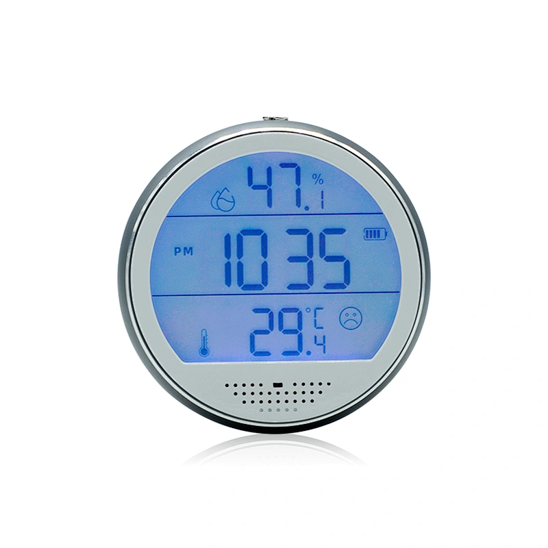 Round LCD Digital Clock Thermometer Humidity Hygrometer For Indoor Using