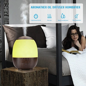 400ml Deep wood grain aromatherapy essential oil diffuser air freshener humidifier