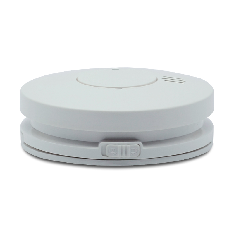 mini  tuya Smoke detector, AC powered with DC I/O interconnected