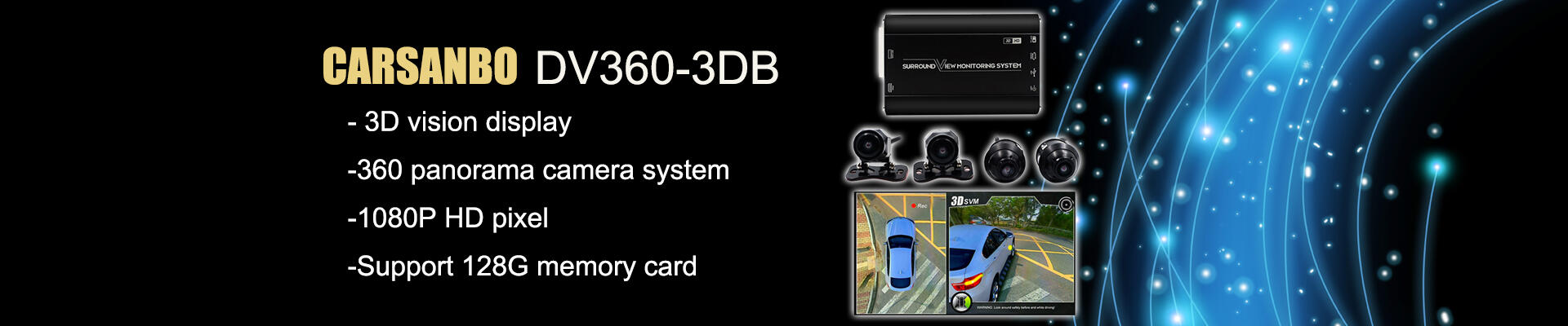 360Degree bird view camera system with DVR Sony225 chips camera 3D version