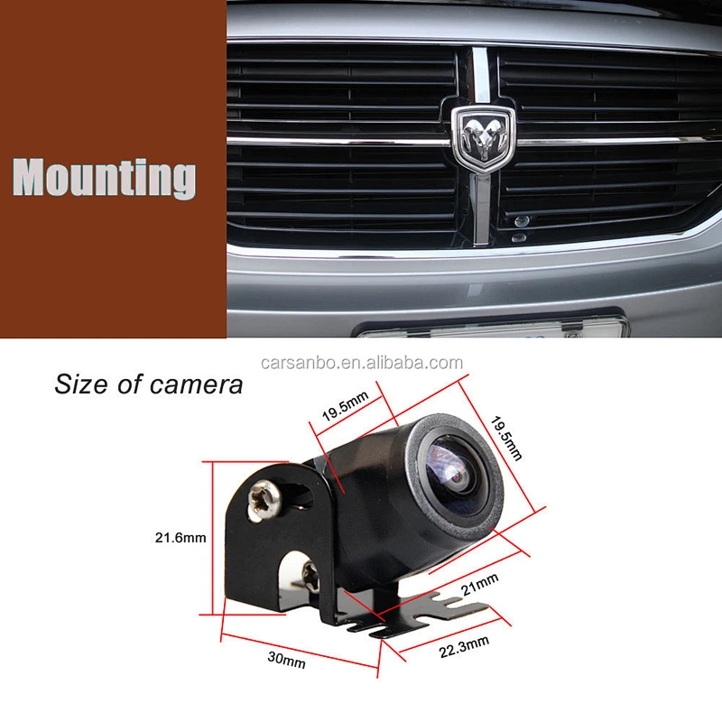 CAMF01 160deg horizontal angle universal front view camera for cars