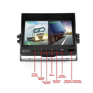 7 inch IPS 2 split AHD monitor with dual recording function