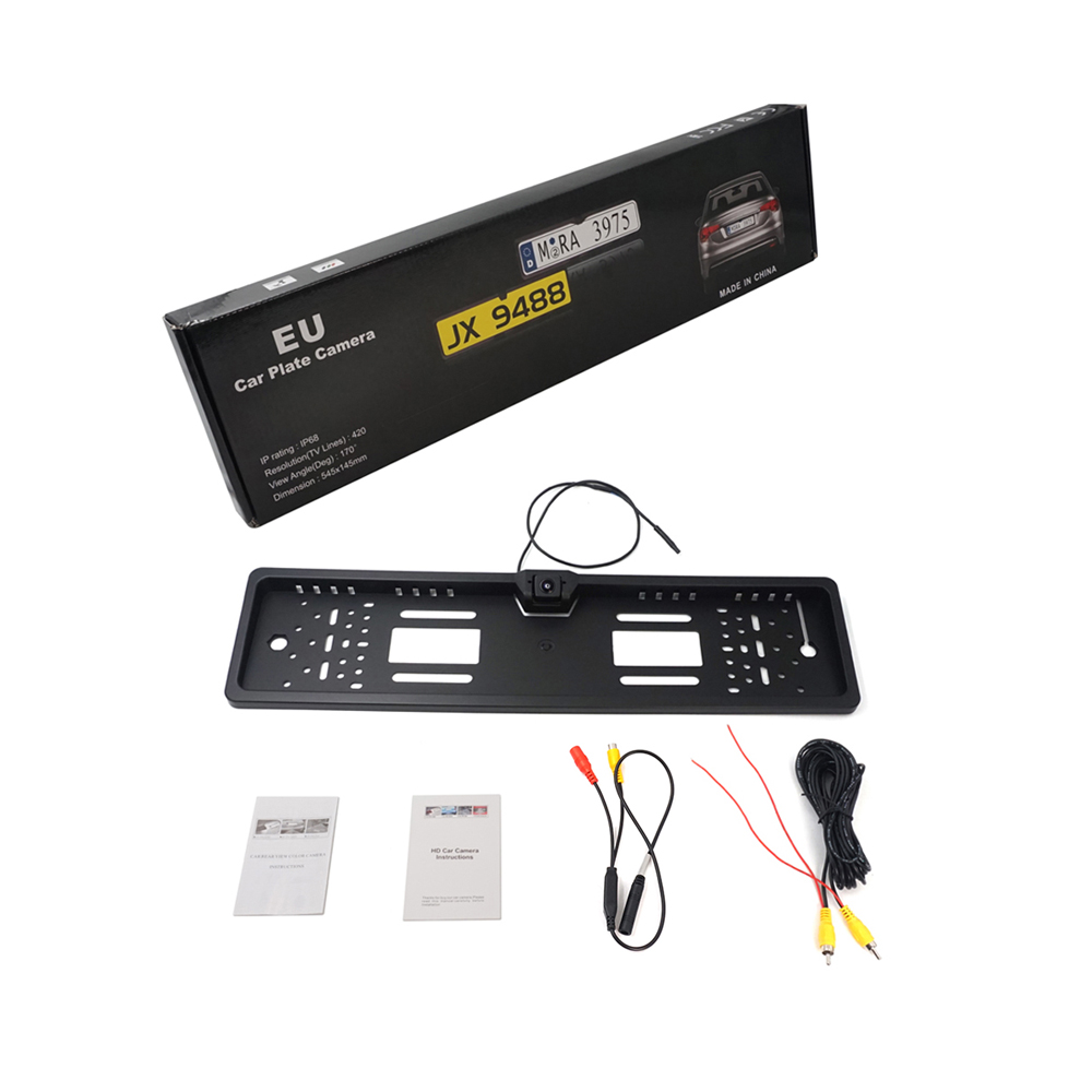 180degree horizontal angle EU License Plate car backup camera 720P HD rearview car camera
