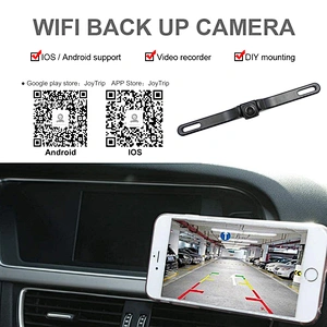 Carsanbo New HD Waterproof License Plate wifi back up camera Car Reverse wireless Rearview Camera