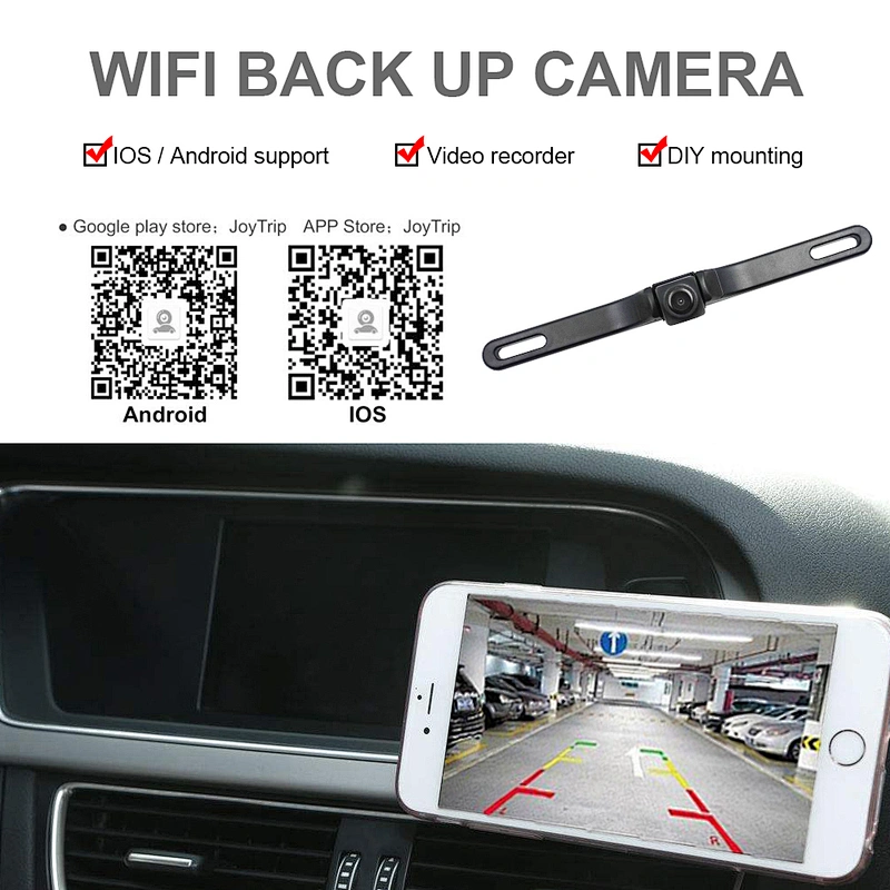 Carsanbo New HD Waterproof License Plate wifi back up camera Car Reverse wireless Rearview Camera