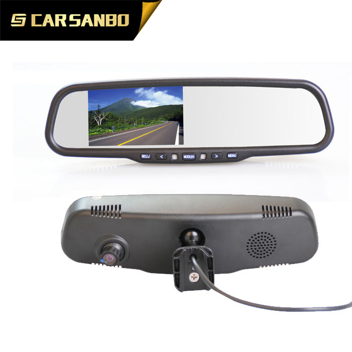 RM400D 4.3inch high brightness OEM car rear view mirror monitor with 1080P DVR
