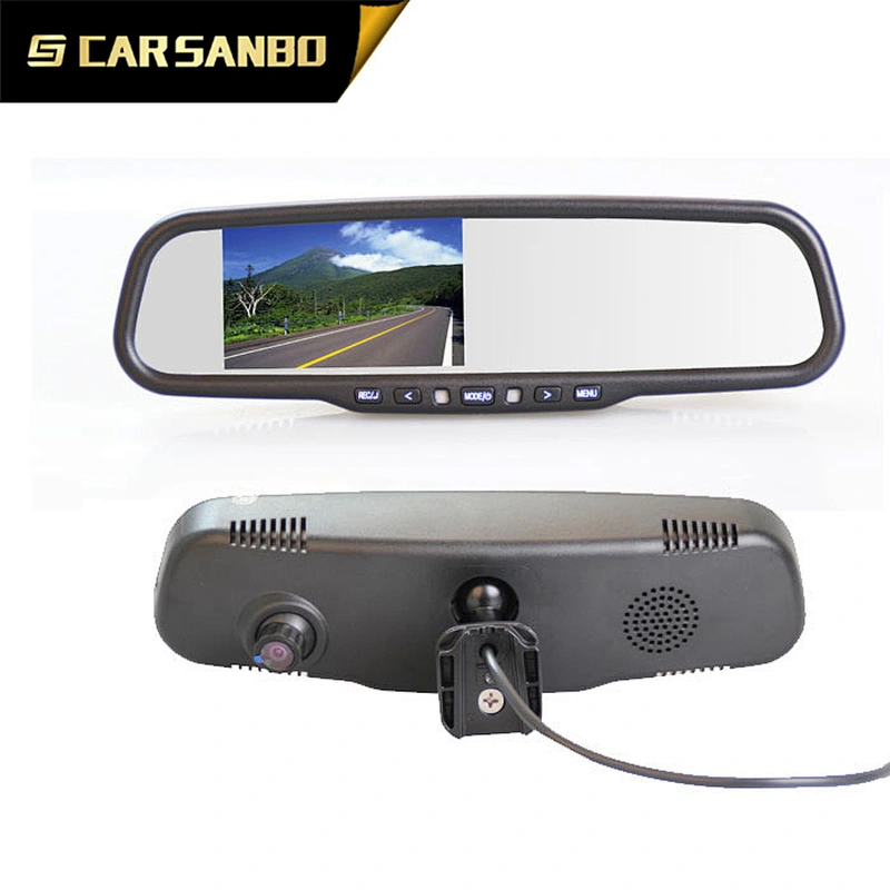 RM400D 4.3inch high brightness OEM car rear view mirror monitor with 1080P DVR