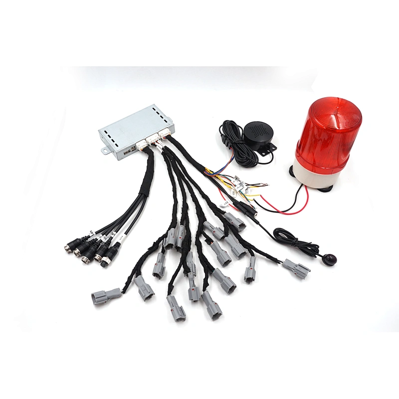 12pcs sensors Alarm 3D 1080P 360degree surround view birdview camera system for BUS / Truck / Excavator