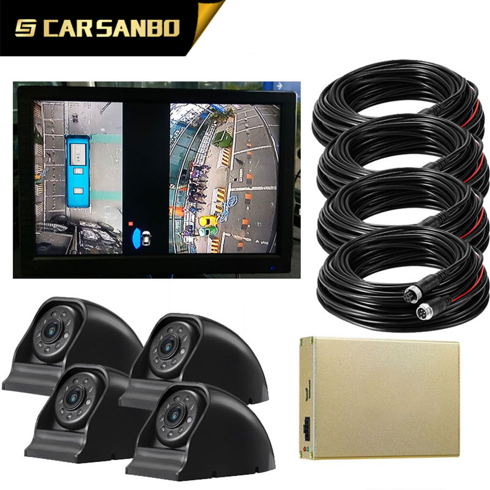 Waterproof 2D 1080P bird view 360 degree camera parking system car around view for school bus