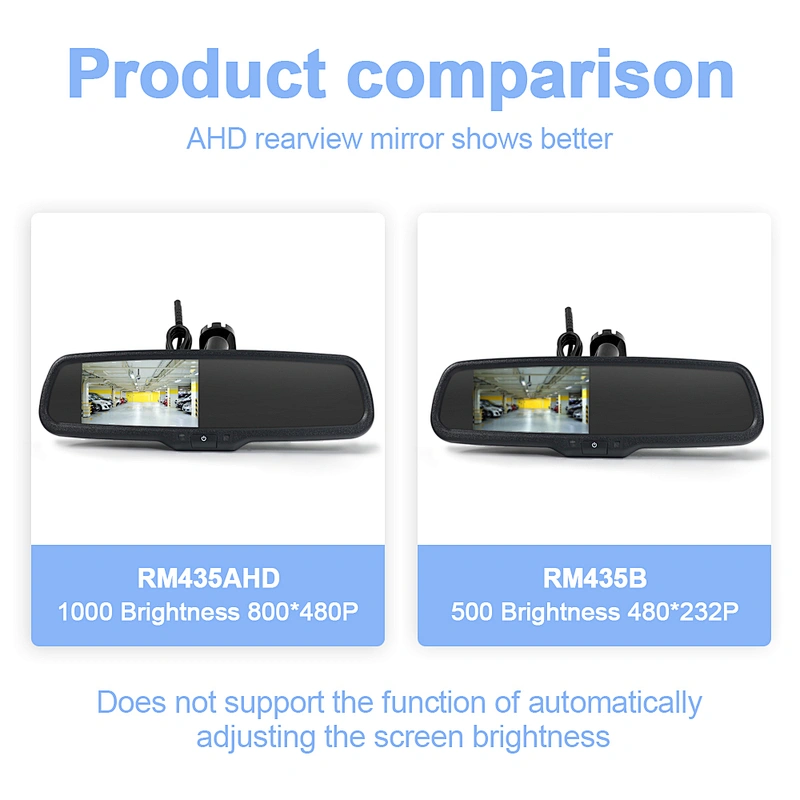 4.3inch 2CH AHD input OEM mirror with auto brighenss change