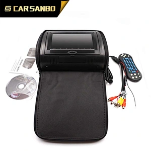 9inch active headrest car DVD monitor with zipper,black color,FM