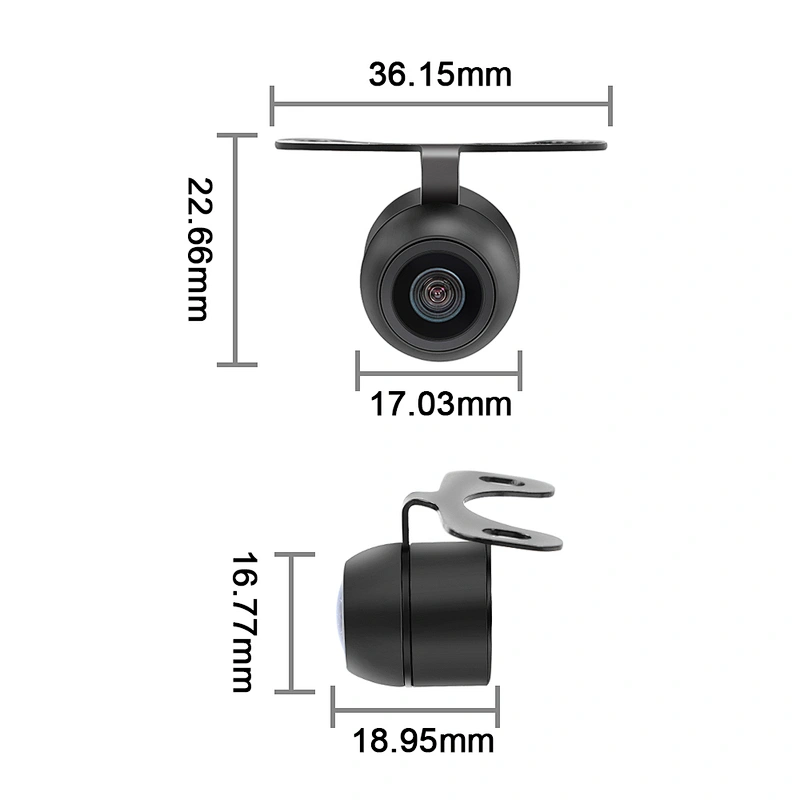 16.5mm front view car camera with fireproof bellows