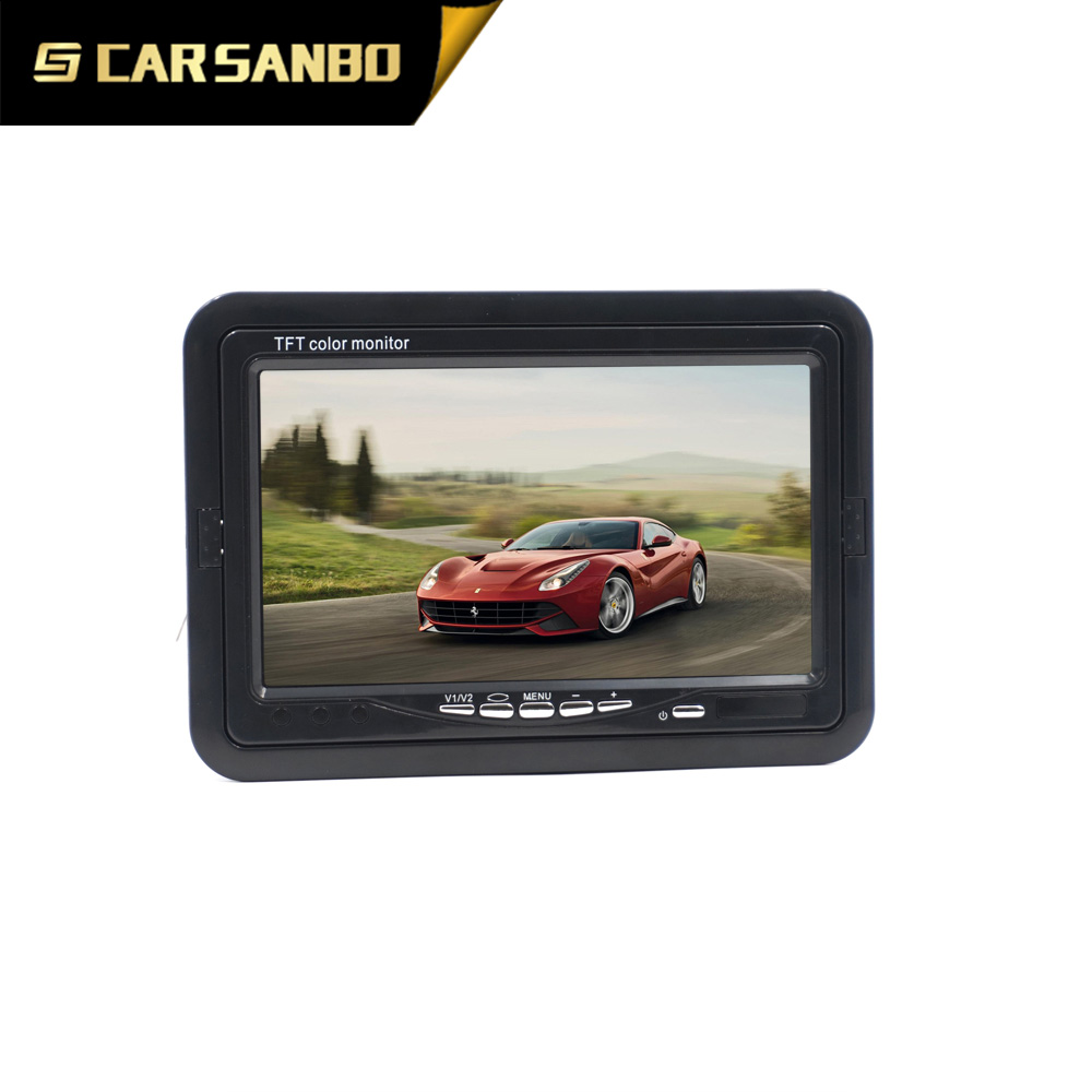 4PIN connector 7 inch motor lcd monitor with Headrest mount frame V2 trigger automatic display