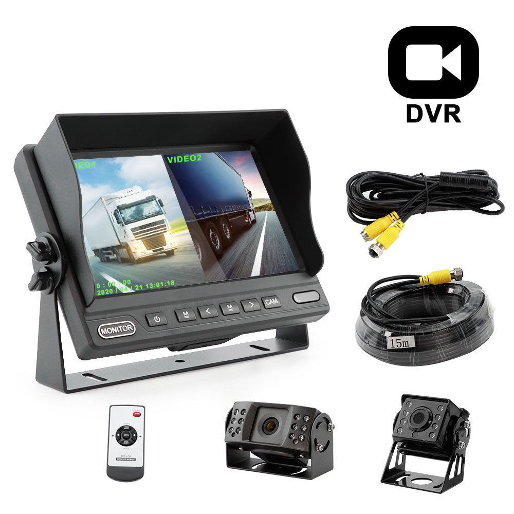 7 inch IPS 2 split AHD monitor with dual recording function