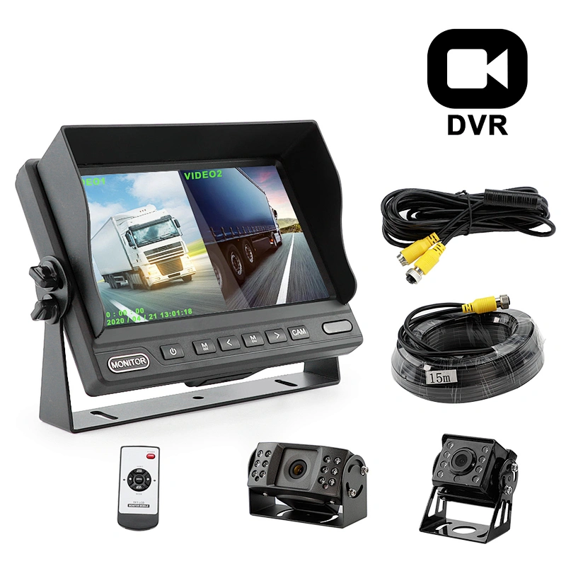 7 inch IPS 2 split AHD monitor with dual recording function