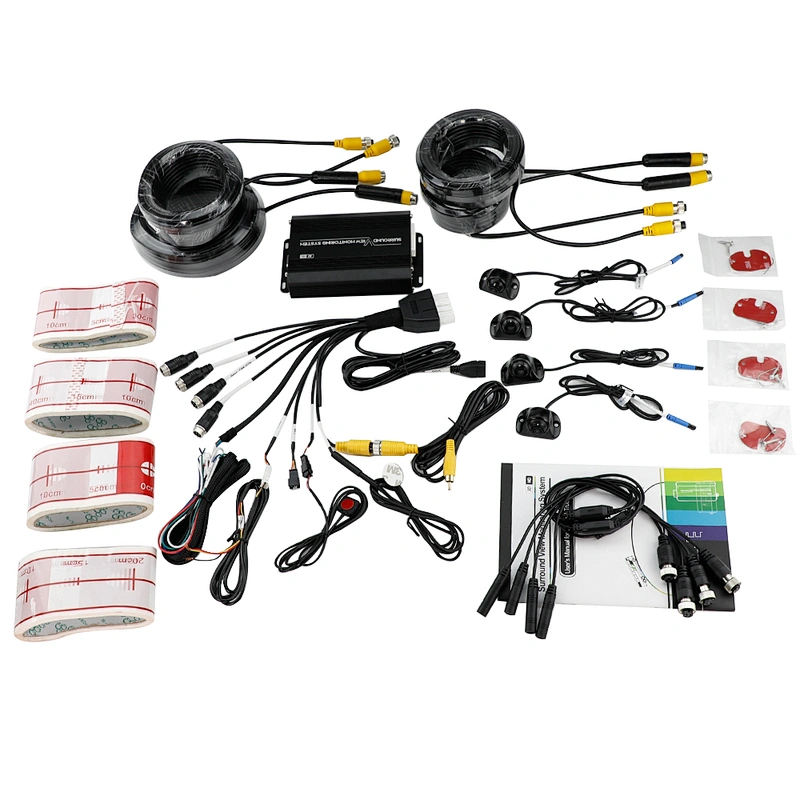 4pcs sensors Alarm 3D 1080P 360degree surrounded view  camera system for BUS ,Truck or  Excavator