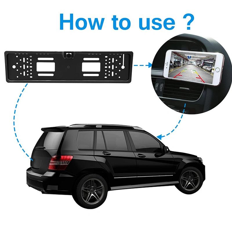 European car license plate rearview camera with wifi function