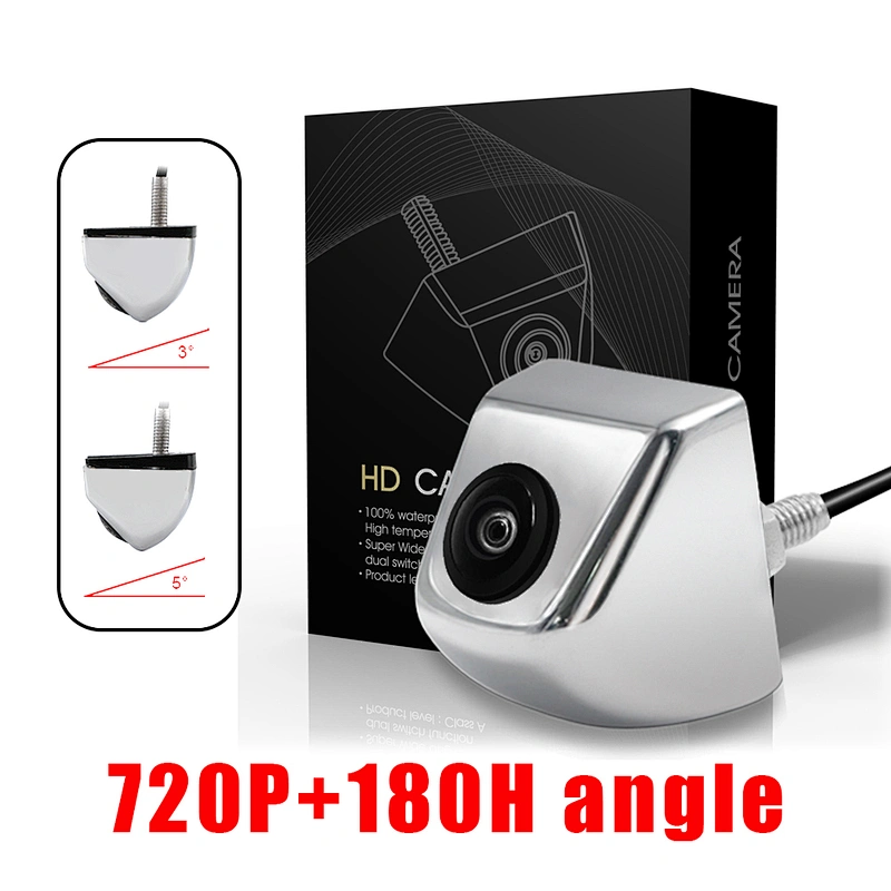 Carsanbo 720P HD Fish eye Lens 180 degree Car Rear View Camera with 3 degree and 5 degree Silicone angle pad