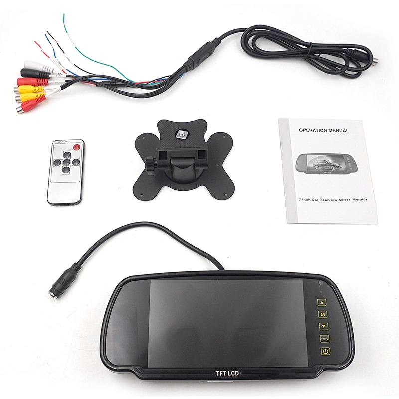 7inch HD V59 rearview mirror monitor with 3 way video input