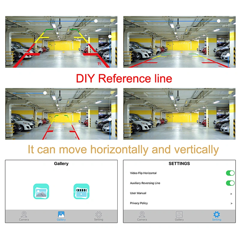 USB wireless 5G wifi backup camera support android screen display
