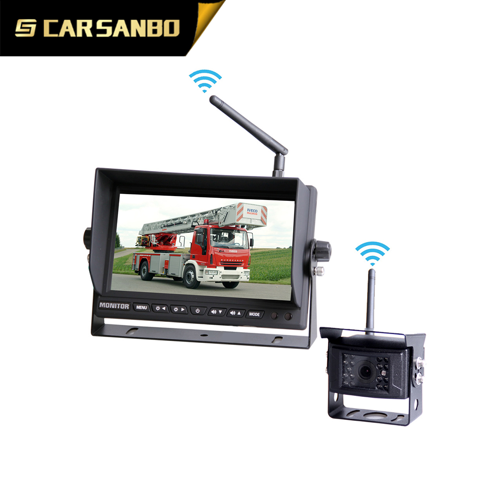 TS715W 7 Inch Digital Wireless Monitor +4PCS bus camera for Wireless Car System