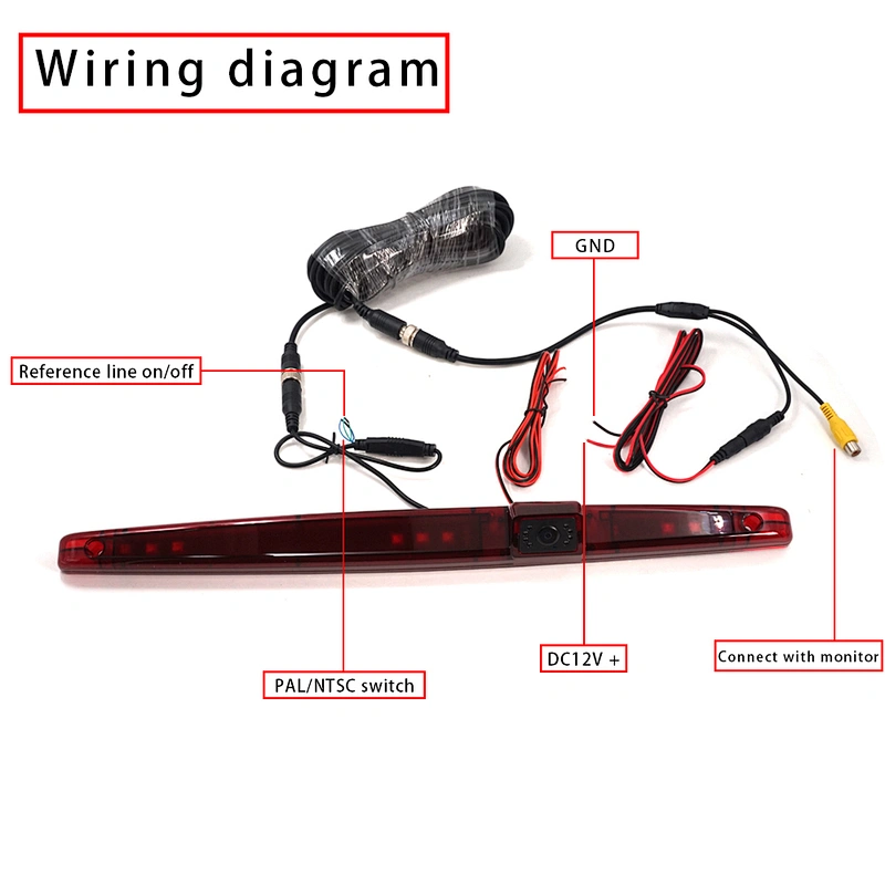 Universal  brake light camera with 1/3 PC4089 with PAL/NTSC and reference line on/off switch