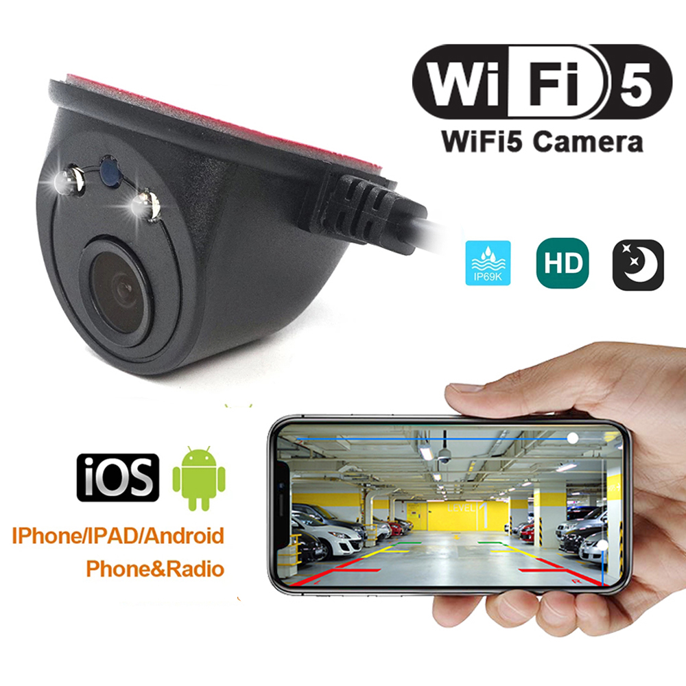wireless 5G wifi USB car side view  camera with LED light