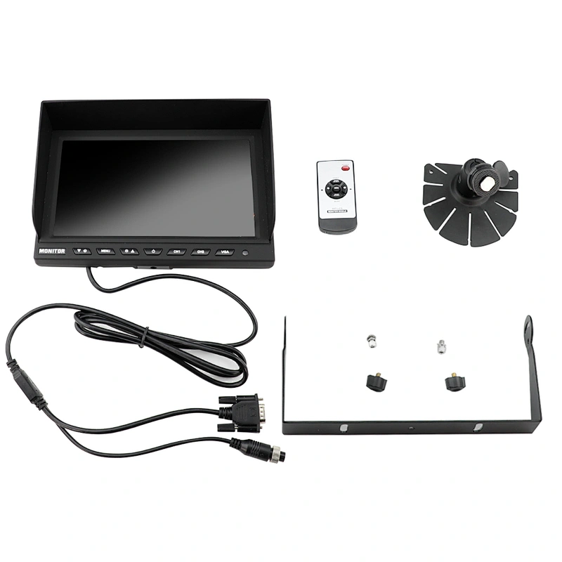 TS932VGA 9 inch IPS  U bracket monitor with sunvisor and VGA input