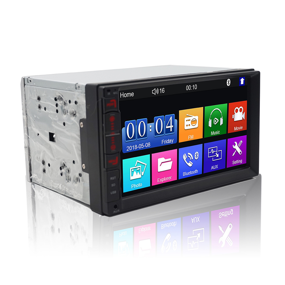 HD full touch screen 7inch 2 din car radio wiith  mirror link function and FM