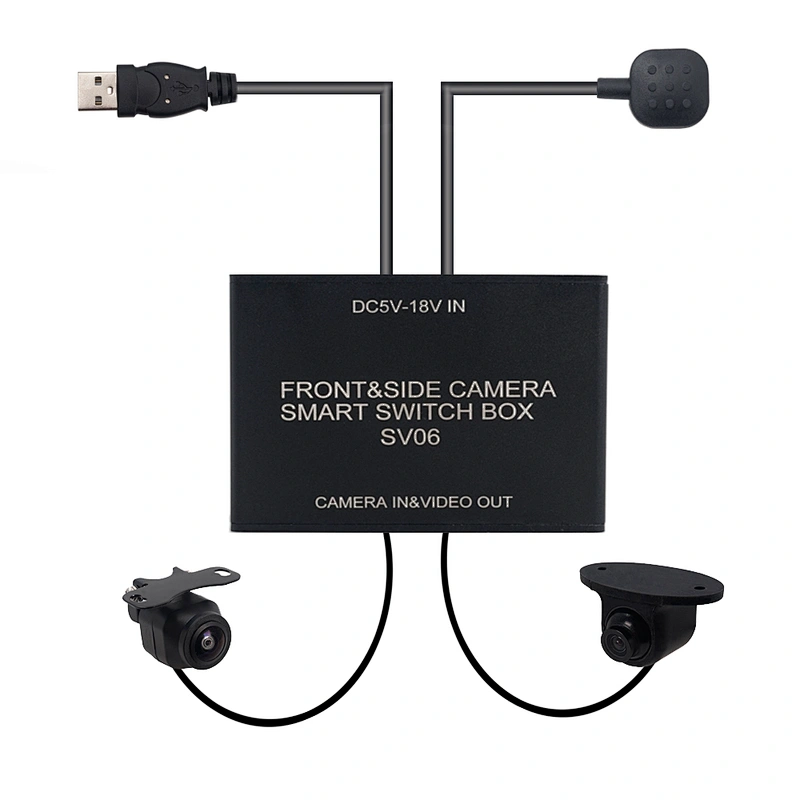 2 way front and side view smart switch box with 150 degree wide angle camera