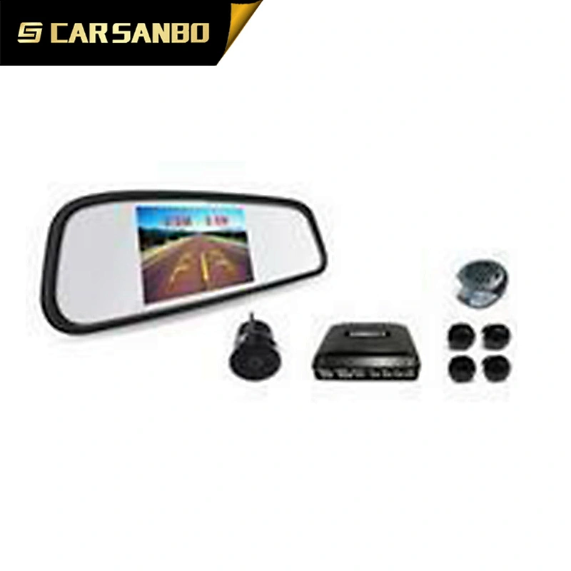 PS6500 4.3inch rearview mirror with parking sensor,camera kit car reversing aid