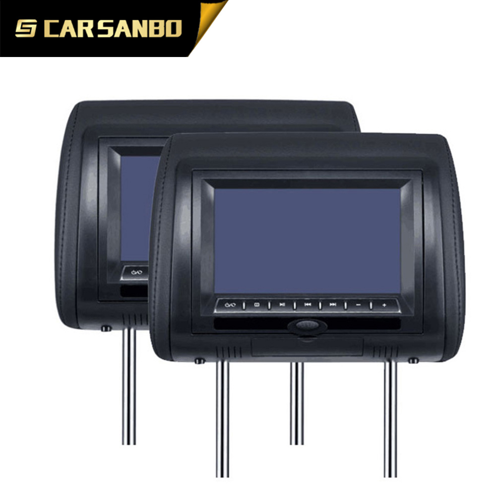 Two speaker 7inch headrest DVD+7inch headrest monitor set with leader cover