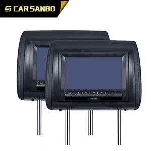 Two speaker 7inch headrest DVD+7inch headrest monitor set with leader cover