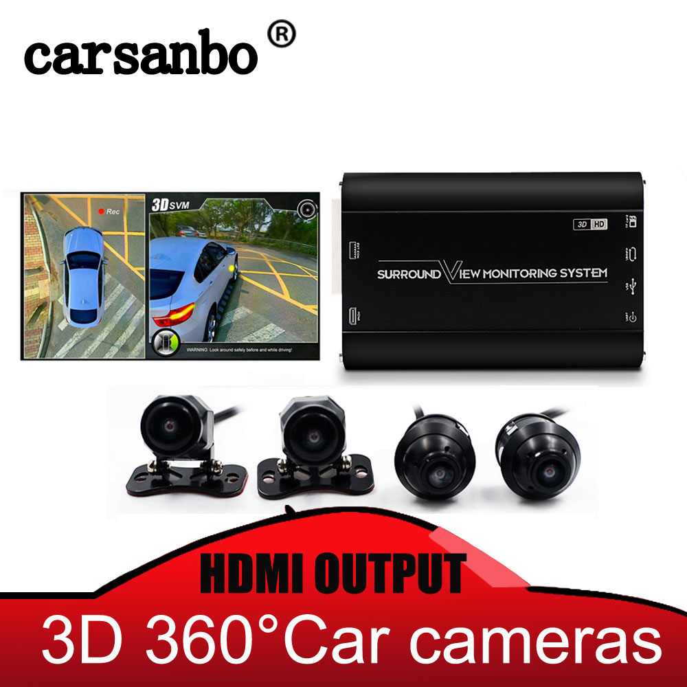 Carsanbo Full HD 1080P 3D smart car recorder 360degree surround view camera system