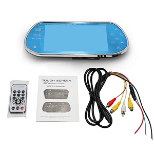 7inch interior rearview mirror monitor with USB interface and touch key and temperature display