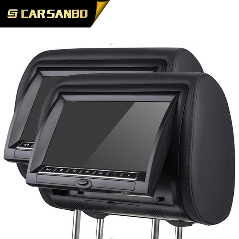 Two speaker 9inch headrest DVD+9inch headrest monitor set with leader cover