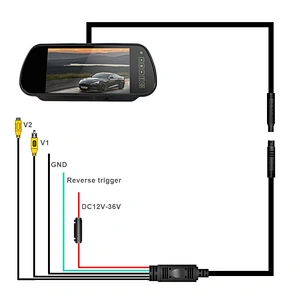 7inch OEM rearview mirror monitor support 12-36V input with 4pin connector