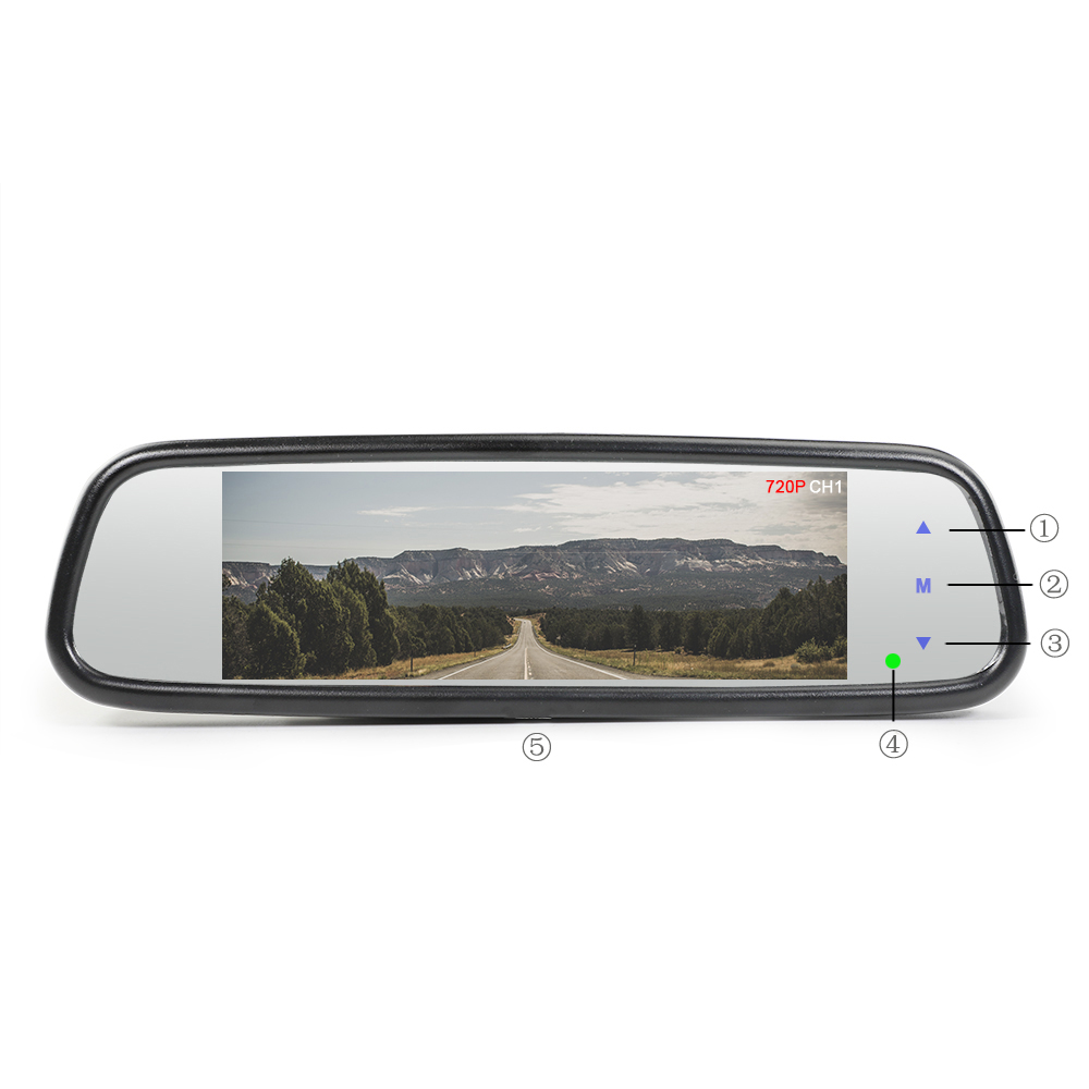 7.36 inch Support AHD and CVBS signal rearview mirror monitor for cars