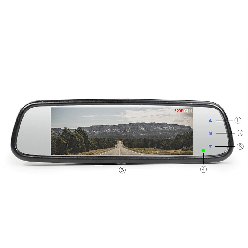 7.36 inch Support AHD and CVBS signal rearview mirror monitor for cars