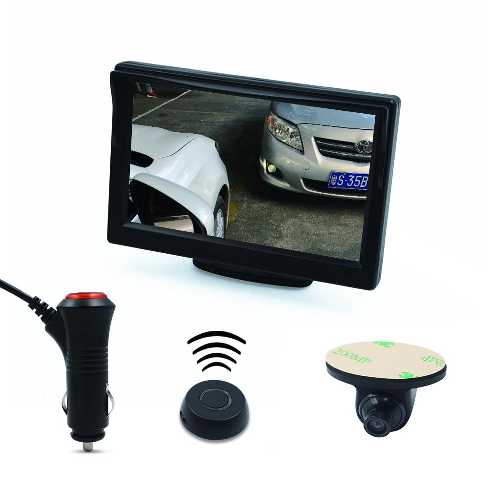 Intelligent wireless button control car side view camera system with 5inch TFT monitor