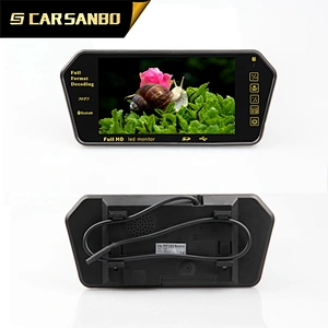 7 inch rear view reverse mirror car monitor with touch key for all vehicles