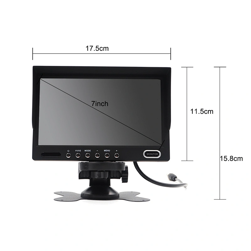 7inch 2 way video input stand alone monitor with sunvisor