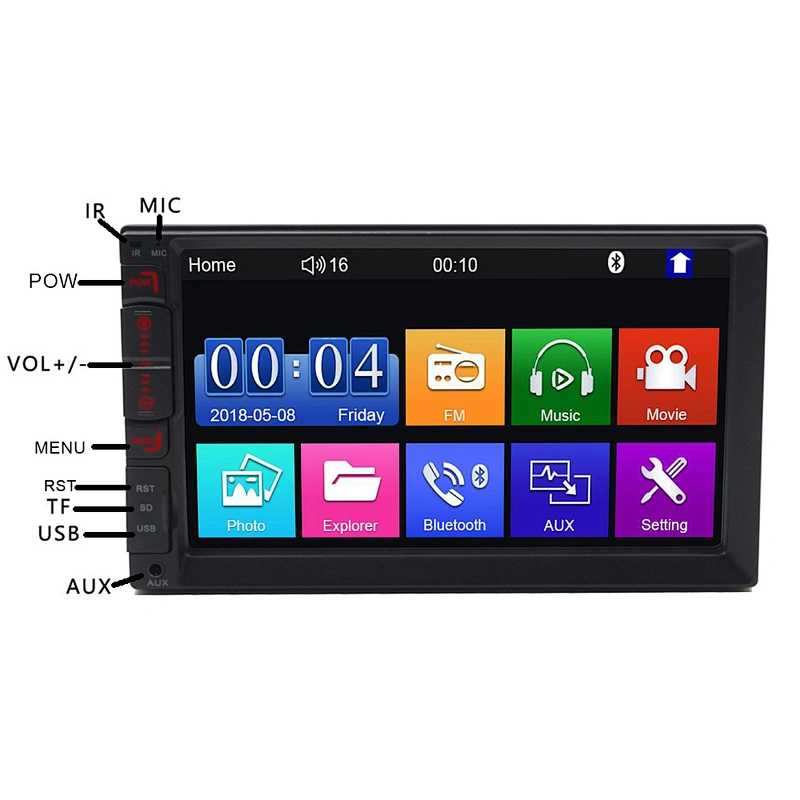 HD full touch screen 7inch 2 din car radio wiith  mirror link function and FM